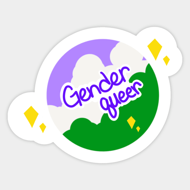 Pride Planet - Genderqueer Sticker by hikav